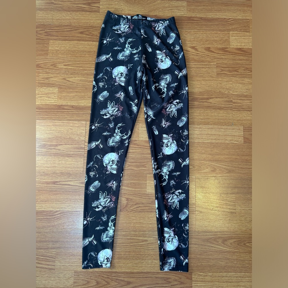 Spin Doctor by Hell Bunny Clothing Taxidermy High Rise leggings black size xs